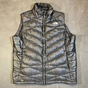 The North Face Aconcagua 550 Goose Down Puffer Vest Dark Gray Womens XL